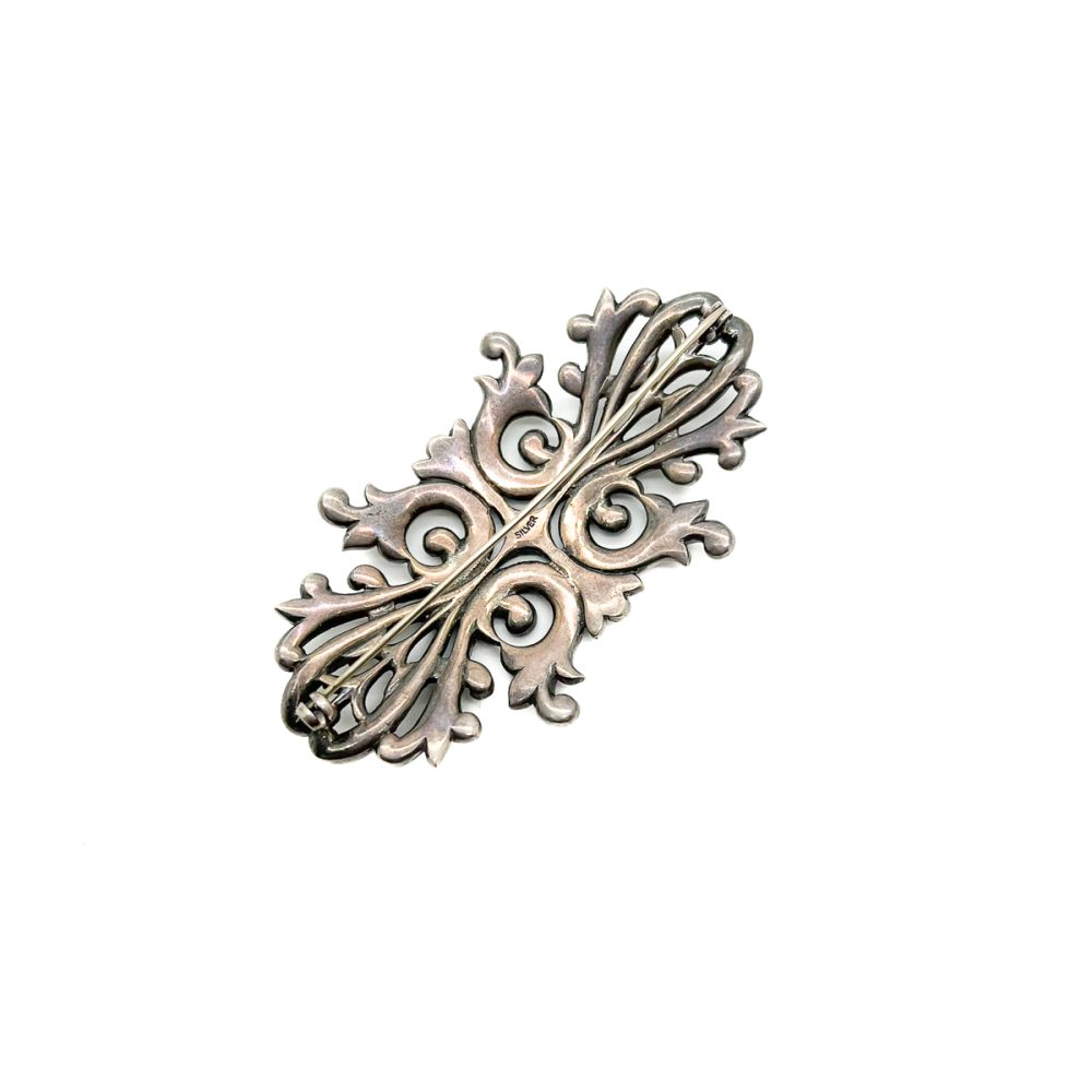 Antique marcasite panel brooch