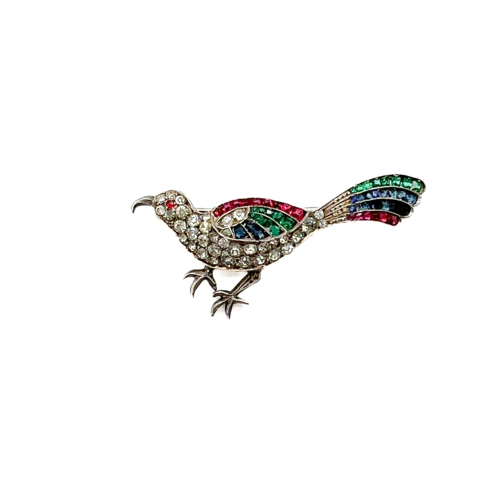 Antique Exotic Bird Brooch