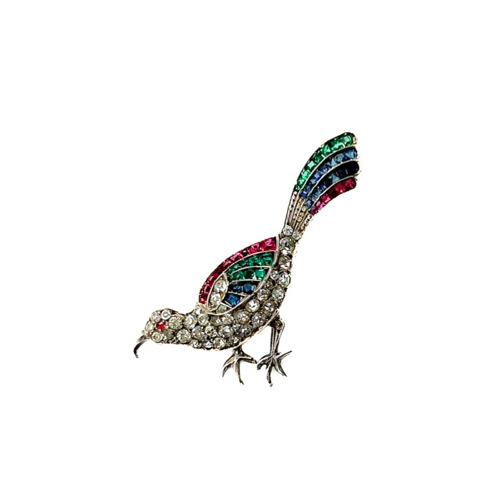 Antique Exotic Bird Brooch