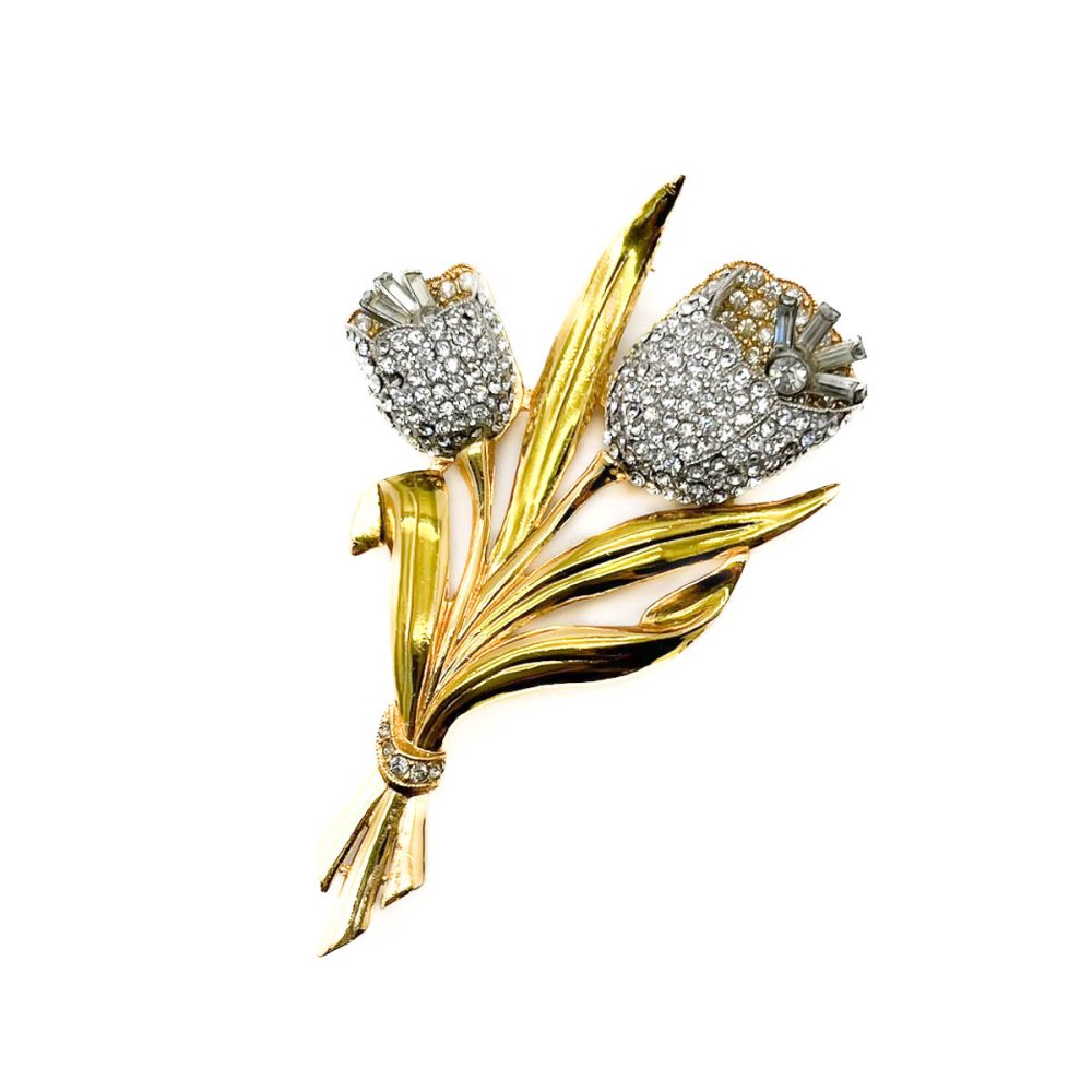 Vintage Coro Entremblant Floral Brooch