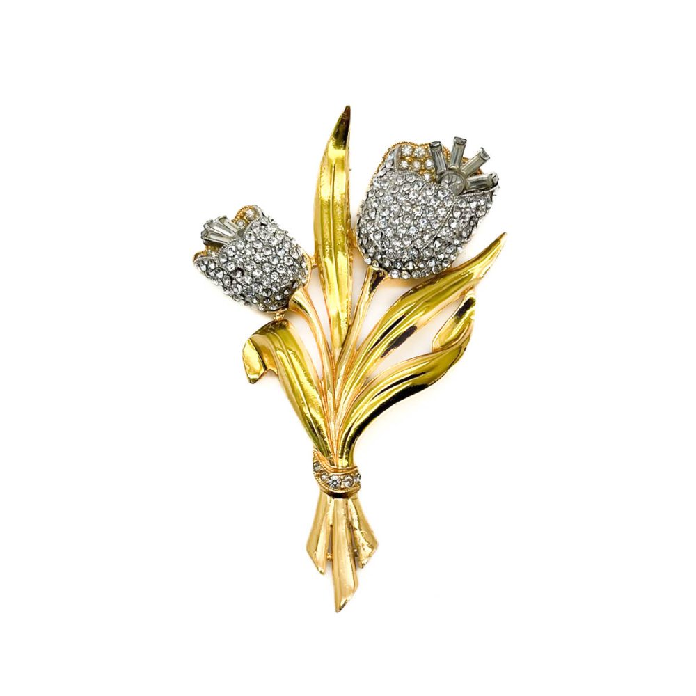 Vintage Coro Entremblant Floral Brooch