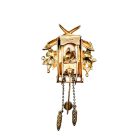 Vintage DeRosa Cuckoo Clock Brooch