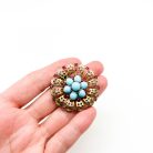 Jennifer Gibson Jewellery 1995 (1) Vintage Crown Trifari Turquoise Brooch and Earrings