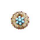 Jennifer Gibson Jewellery 1995 (4) Vintage Crown Trifari Turquoise Brooch and Earrings