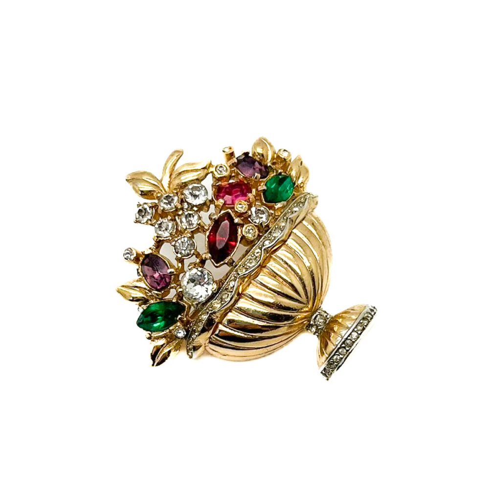 Vintage Coro Giardinetti Basket Brooch