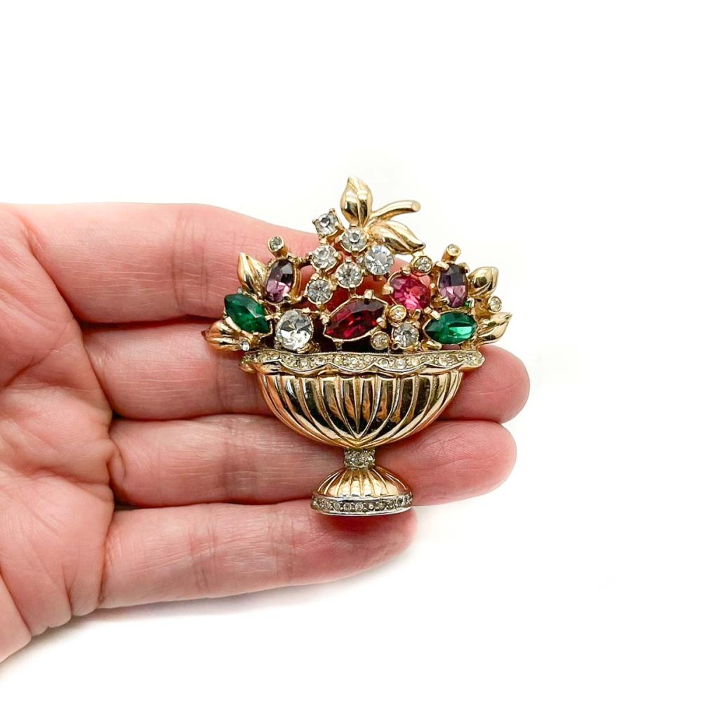 Vintage Coro Giardinetti Basket Brooch