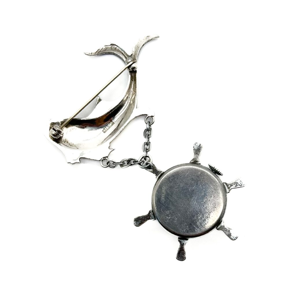 Vintage Fish Fob Watch Brooch