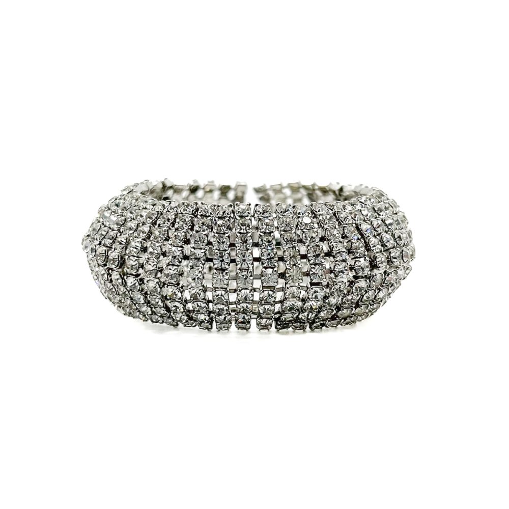 Vintage Weiss Rhinestone Cuff