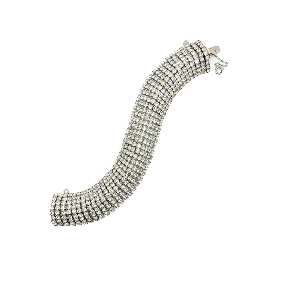 Vintage Weiss Rhinestone Cuff