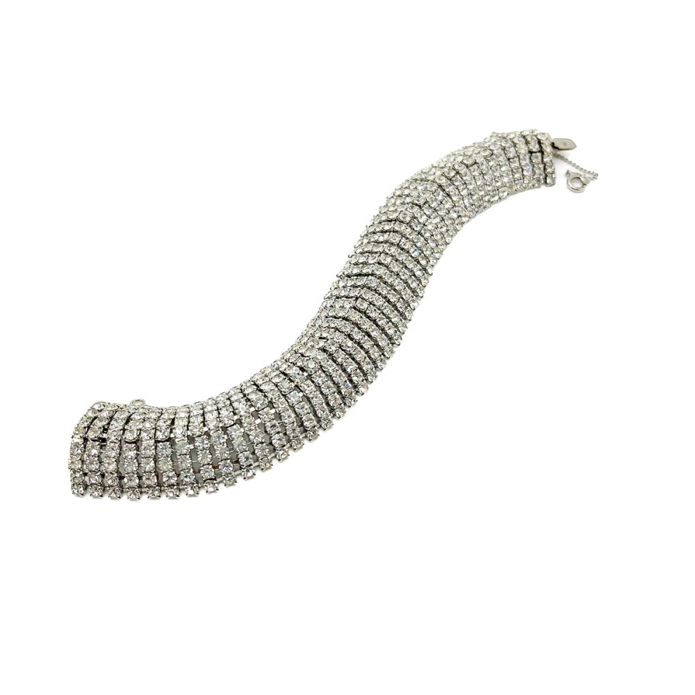 Vintage Weiss Rhinestone Cuff