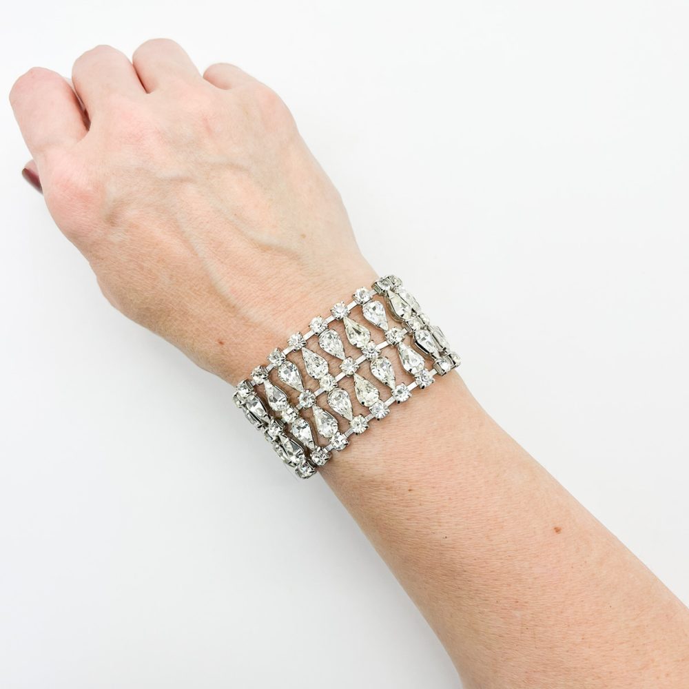 Vintage Teardrop Rhinestone Cuff