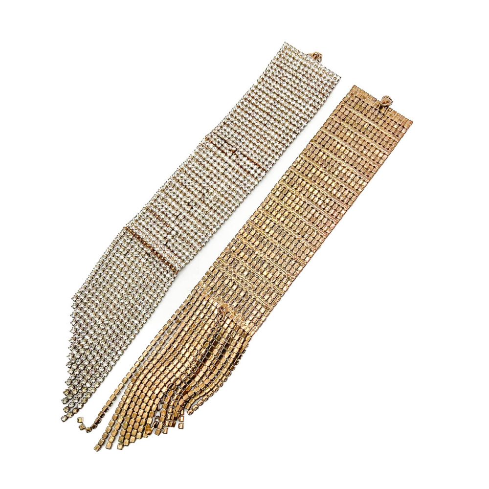Rhinestone Tassel Cuff
