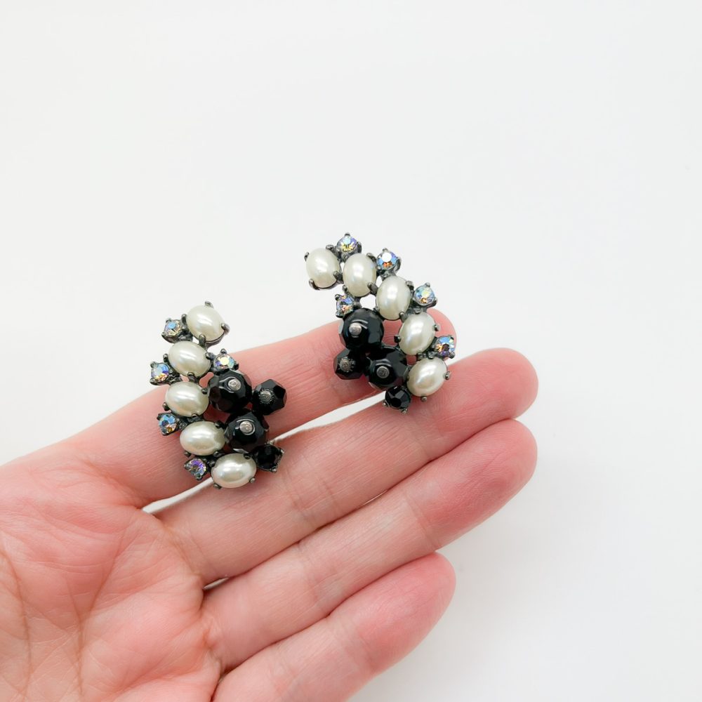 Vintage Schiaparelli Pearl Arc Earrings