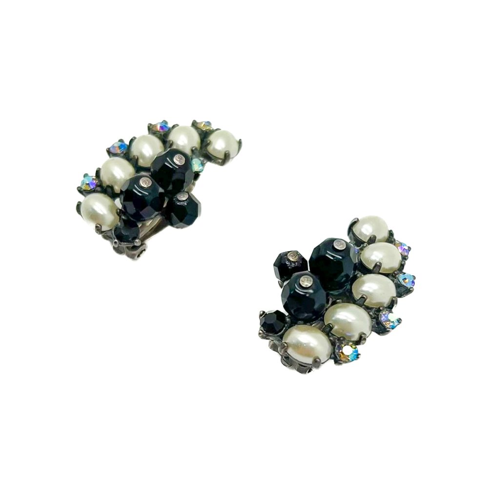 Vintage Schiaparelli Pearl Arc Earrings