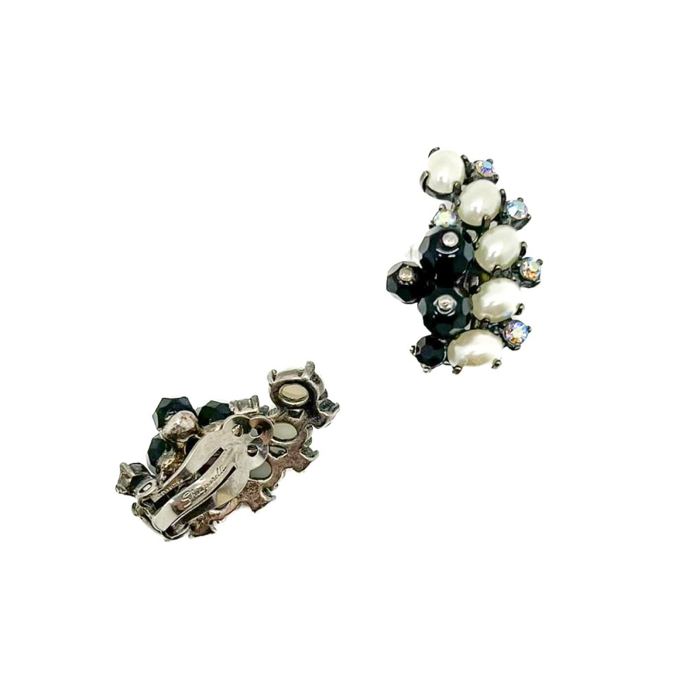 Vintage Schiaparelli Pearl Arc Earrings