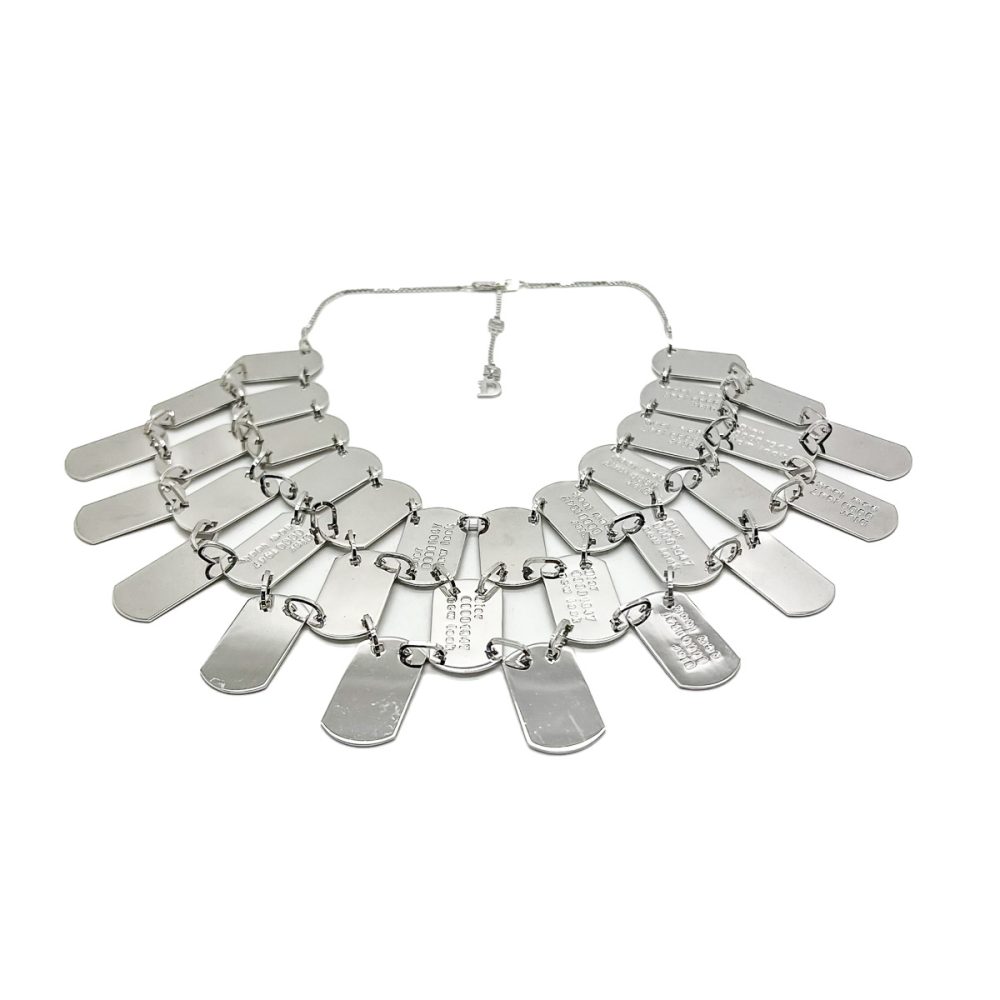 Vintage Dior Dog Tag Bib Necklace