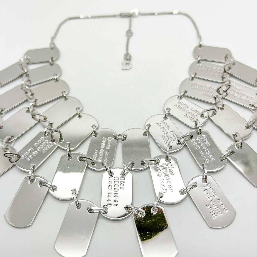 Vintage Dior Dog Tag Bib Necklace
