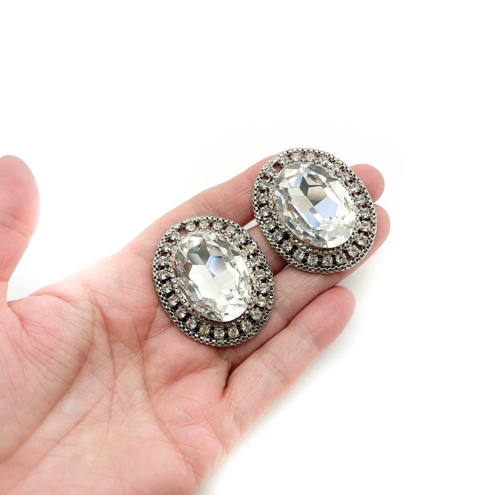 Vintage Headlamp Crystal Earrings