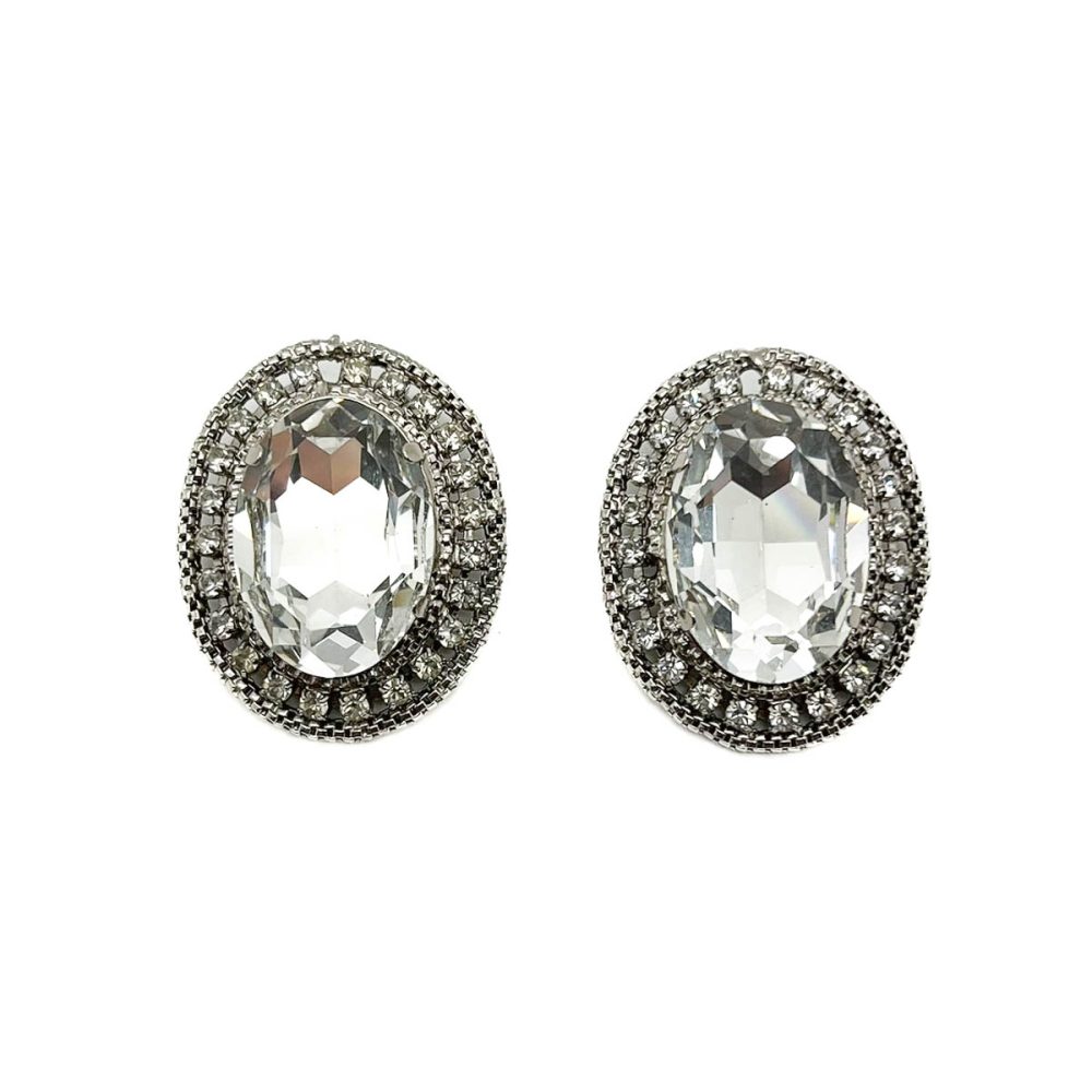 Vintage Headlamp Crystal Earrings