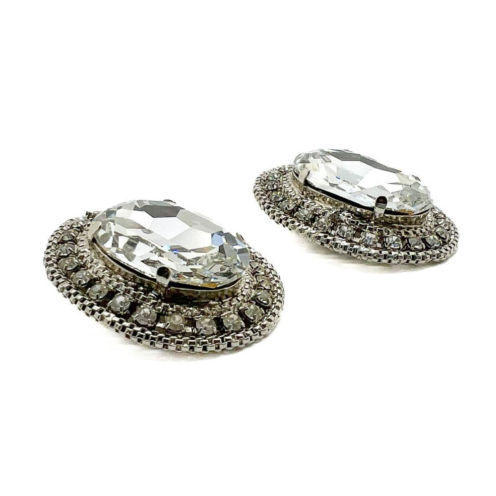 Vintage Headlamp Crystal Earrings
