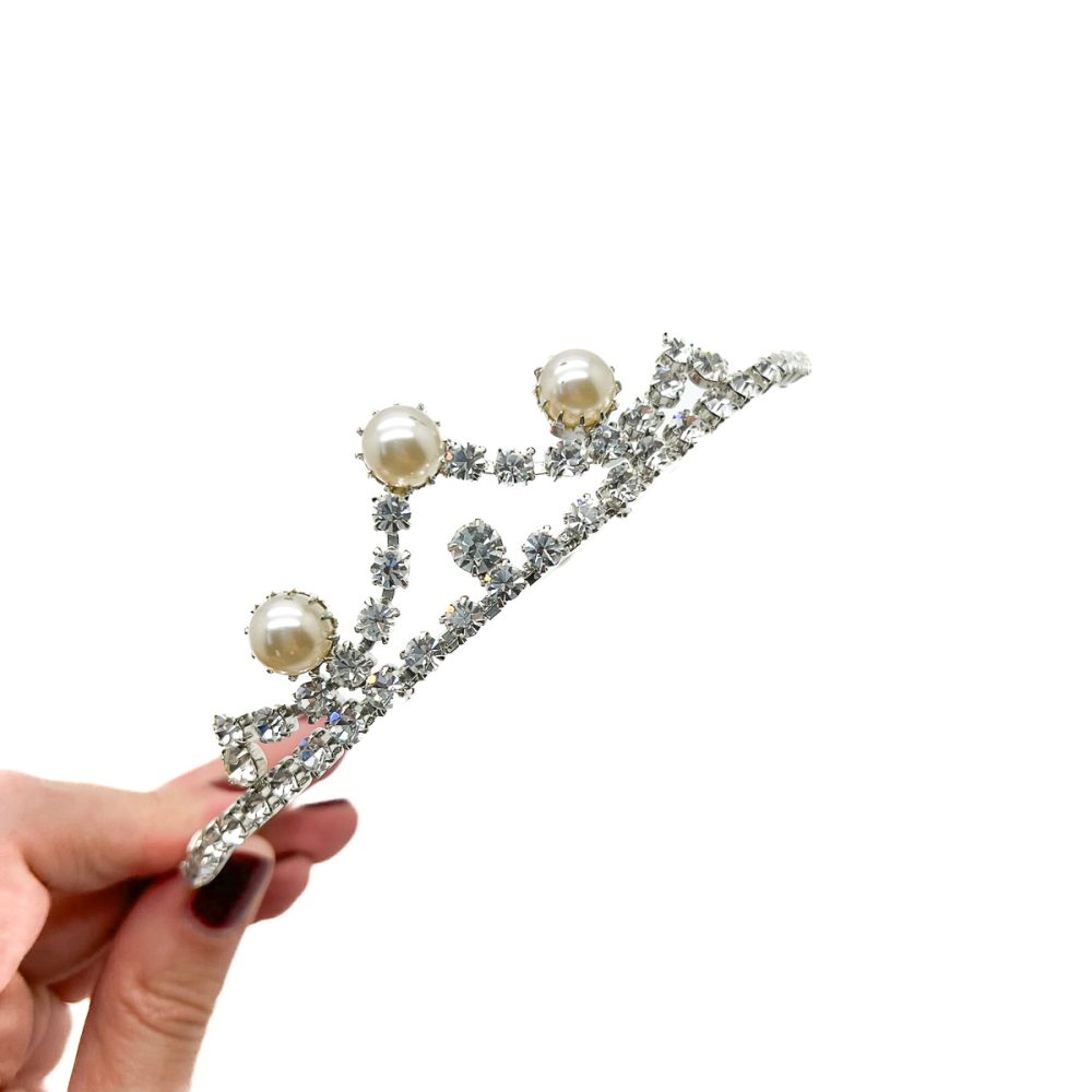 Vintage Pearl Crystal Tiara