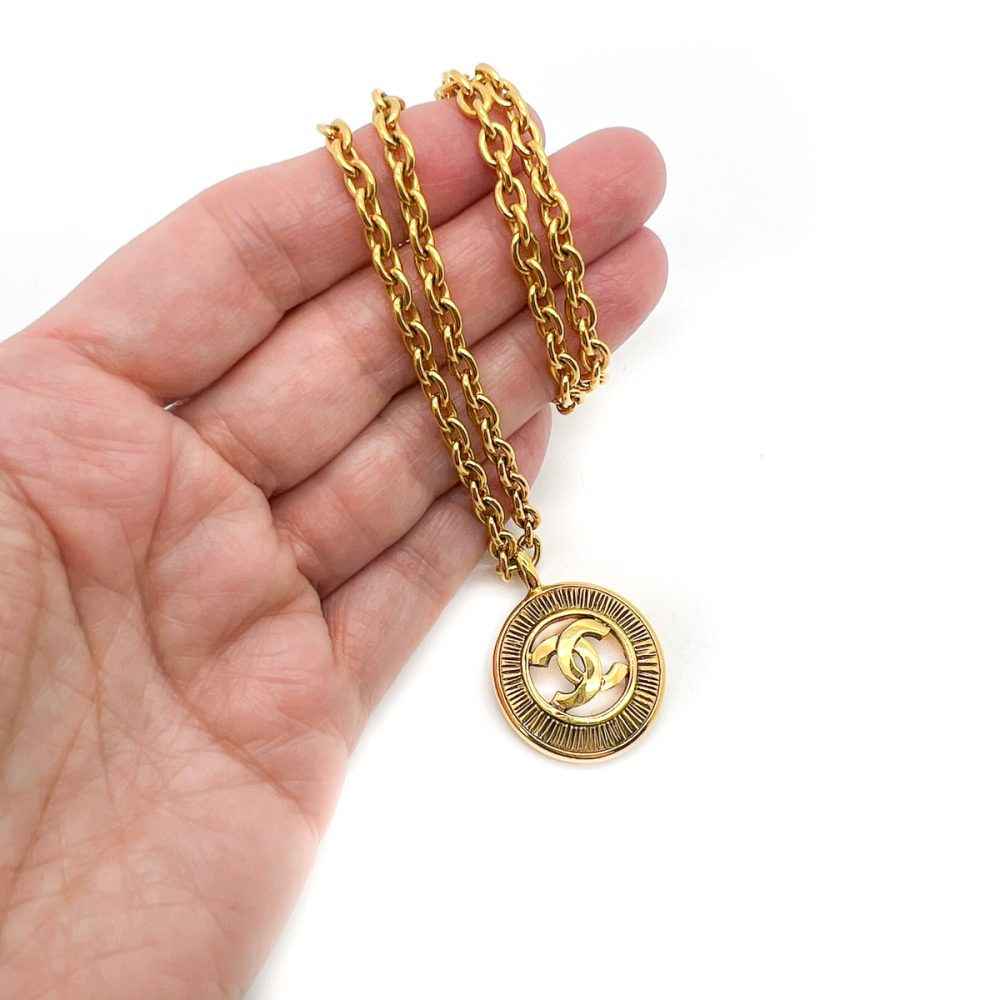 Vintage Chanel CC Sunburst Necklace