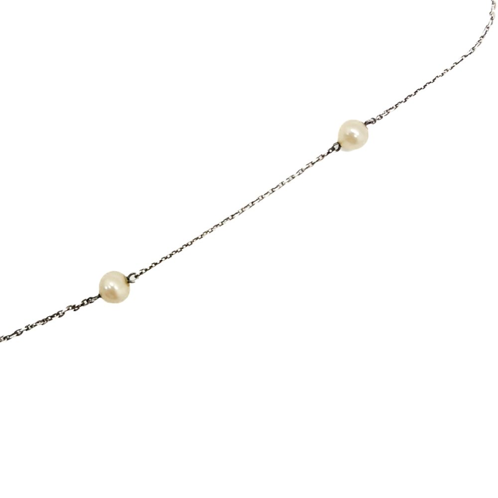 Antique Silver Pearl Lavaliere Necklace