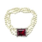 Jennifer Gibson Jewellery Vintage Kenneth Jay Lane Ruby Torsade 2053 (10) Vintage Kenneth Lane Ruby Pearl Torsade