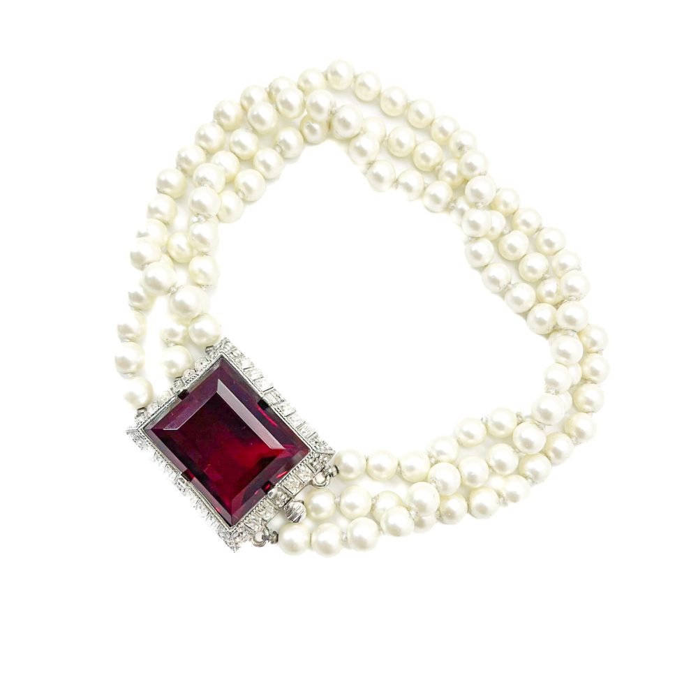 Vintage Kenneth Lane Ruby Pearl Torsade
