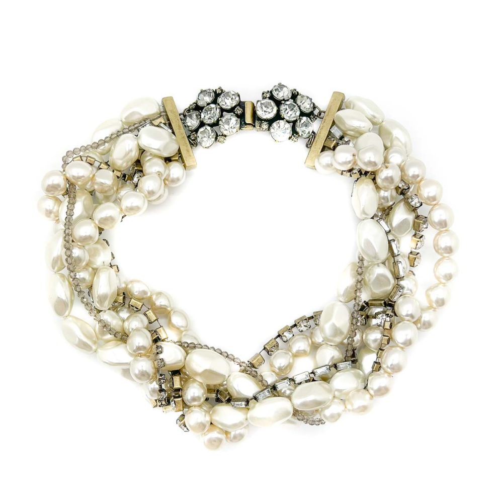 Vintage Statement Pearl Crystal Torsade