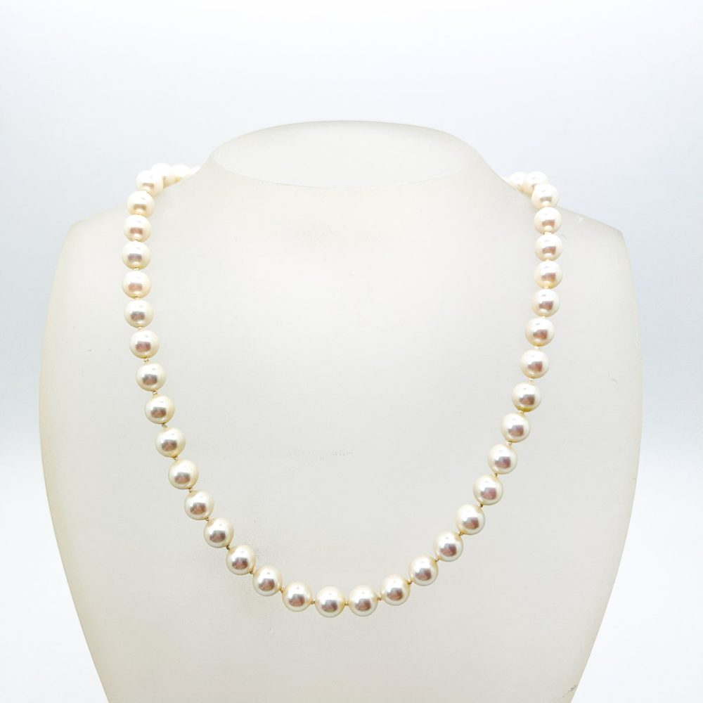 Vintage Silver Pearl Rope Necklace