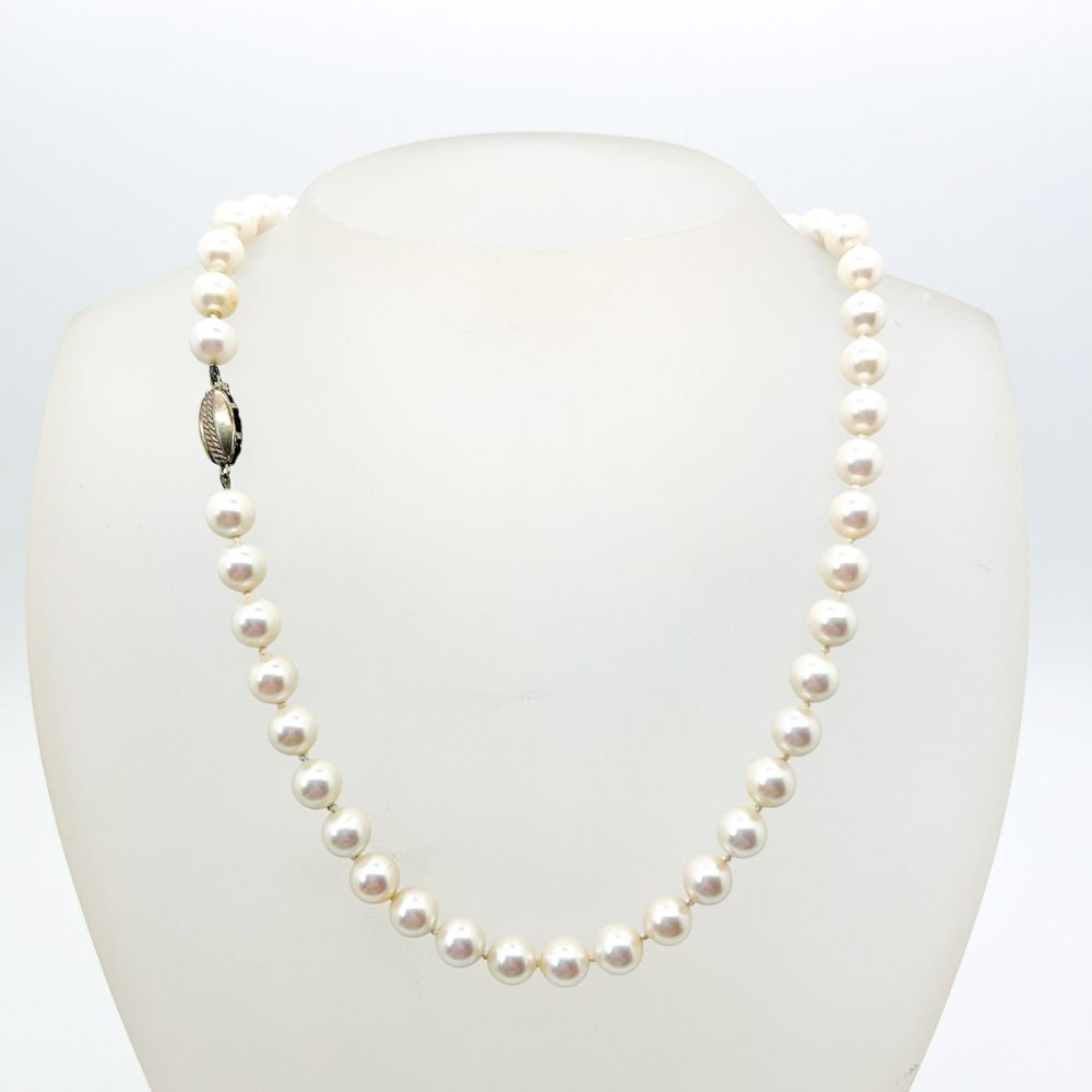 Vintage Silver Pearl Rope Necklace