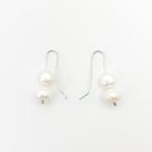 Jennifer Gibson Jewellery 2051B (4) Silver Double Pearl Earrings