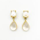 Vintage Sterling Carved Rock Crystal Earrings