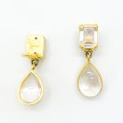 Vintage Sterling Carved Rock Crystal Earrings