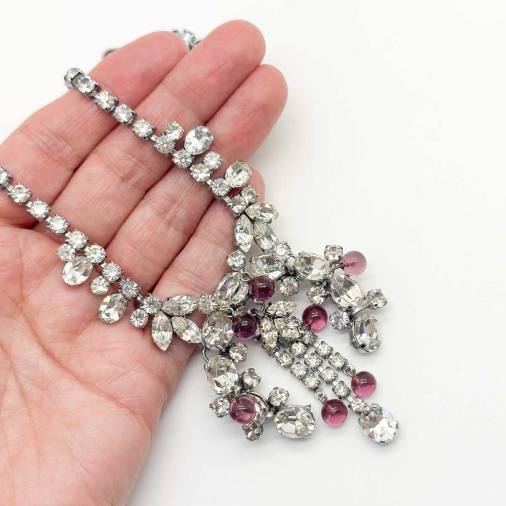 Vintage Couture Crystal Droplet Necklace
