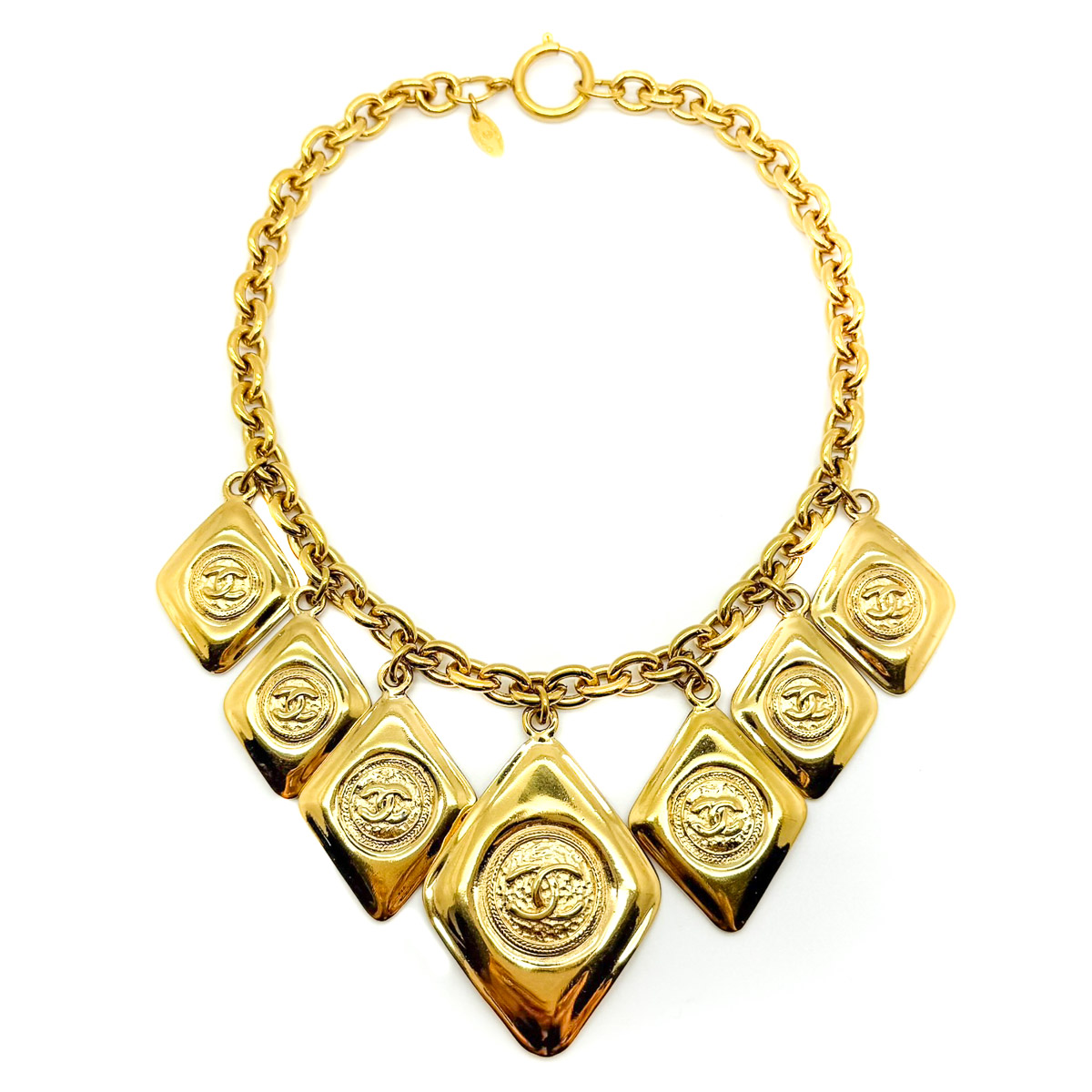 Jennifer Gibson Jewellery 2082 (4) Vintage Chanel Rhombus Logo Charm Necklace