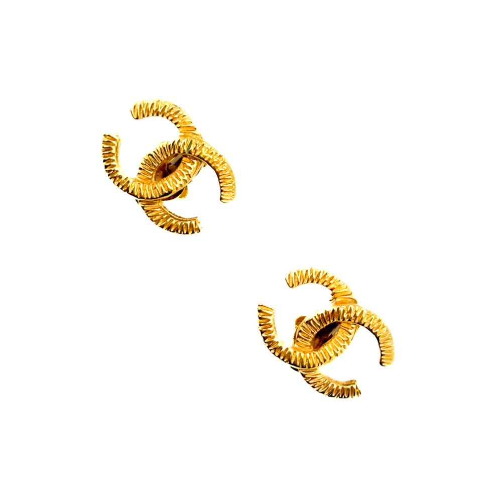 vintage Chanel CC logo earrings
