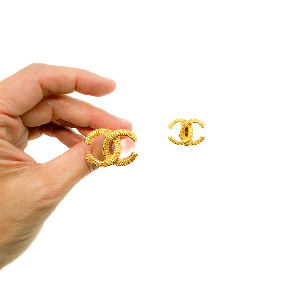 vintage Chanel CC logo earrings