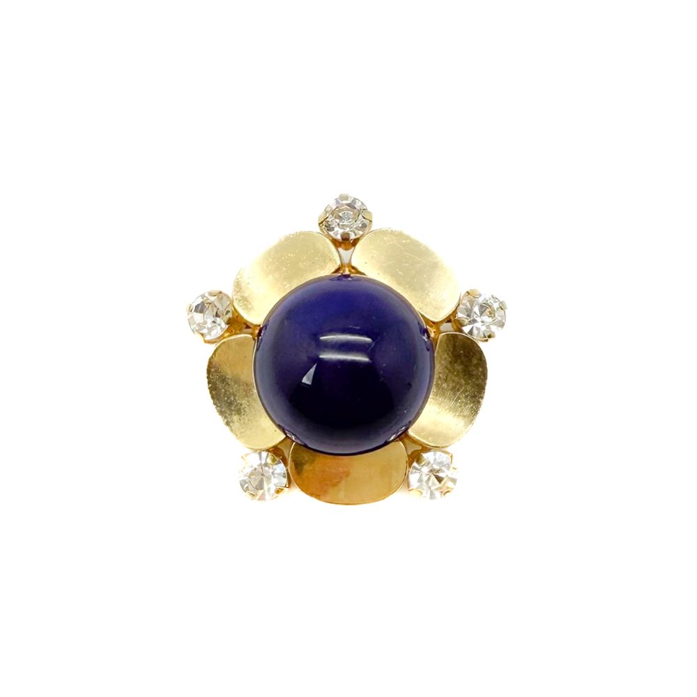 Vintage Dior Lapis Flower Brooch