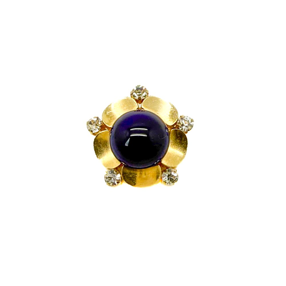 Vintage Dior Lapis Flower Brooch