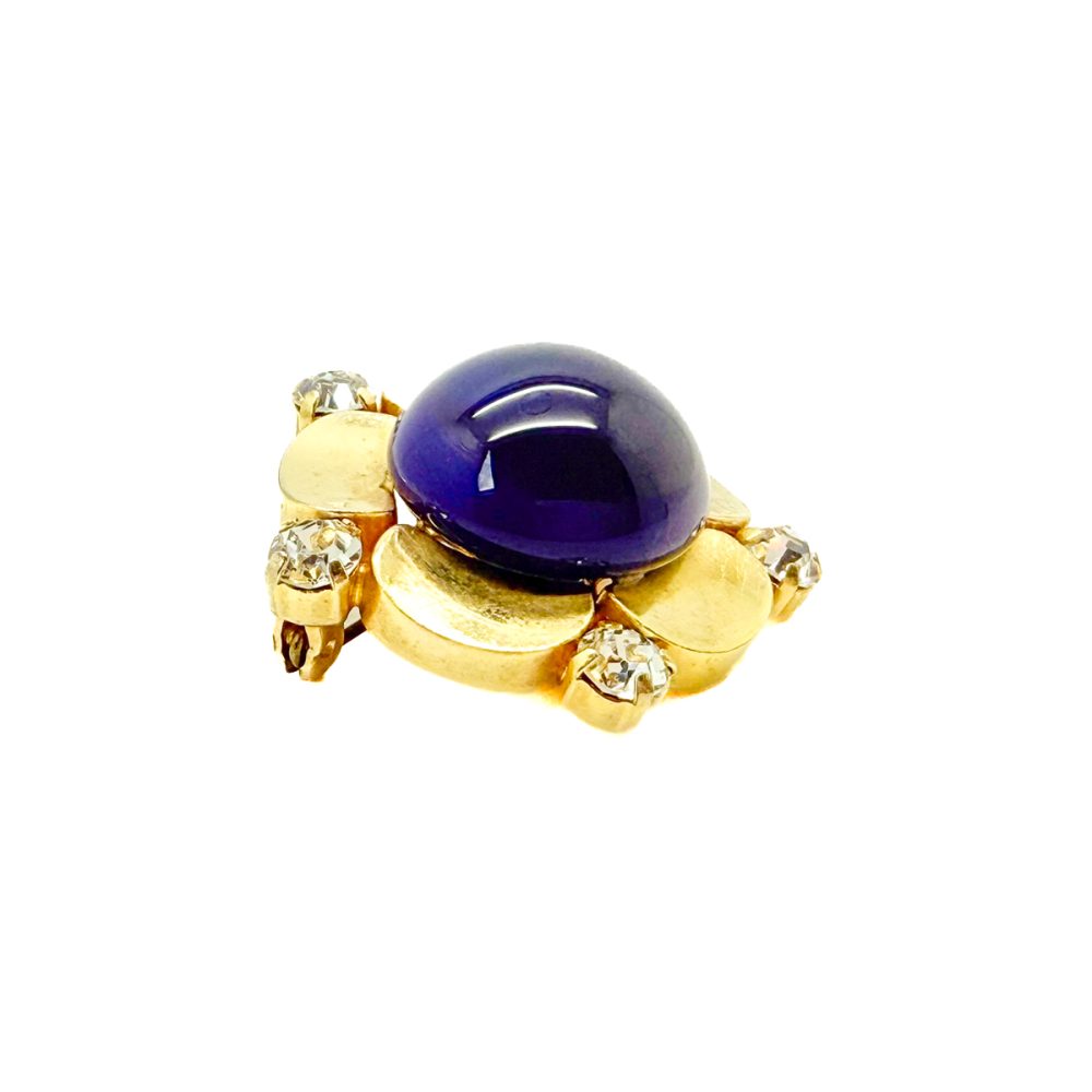 Vintage Dior Lapis Flower Brooch