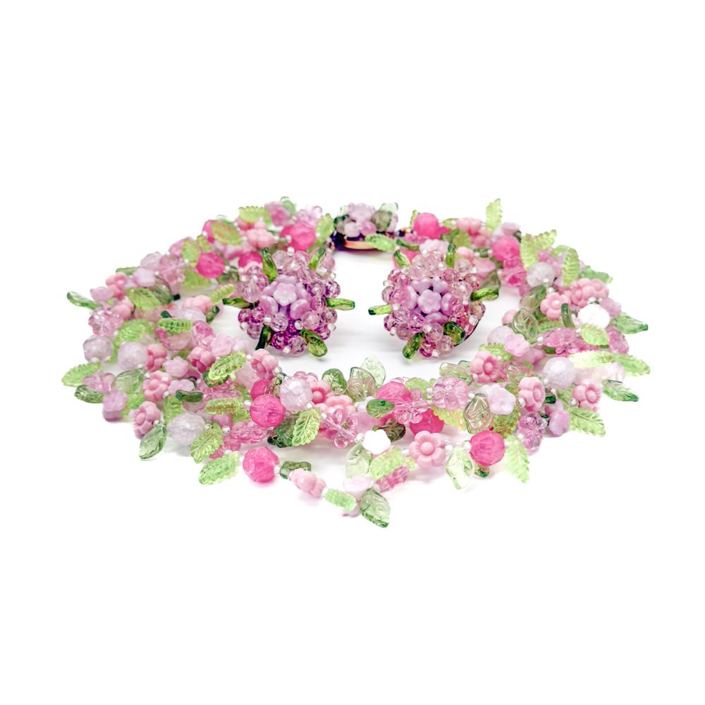 Vintage Christian Dior Floral Necklace and Earring Set