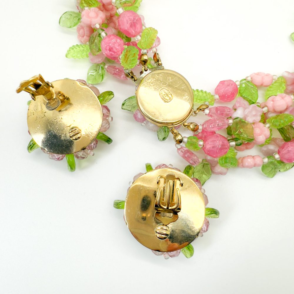 Vintage Christian Dior Floral Necklace and Earring Set