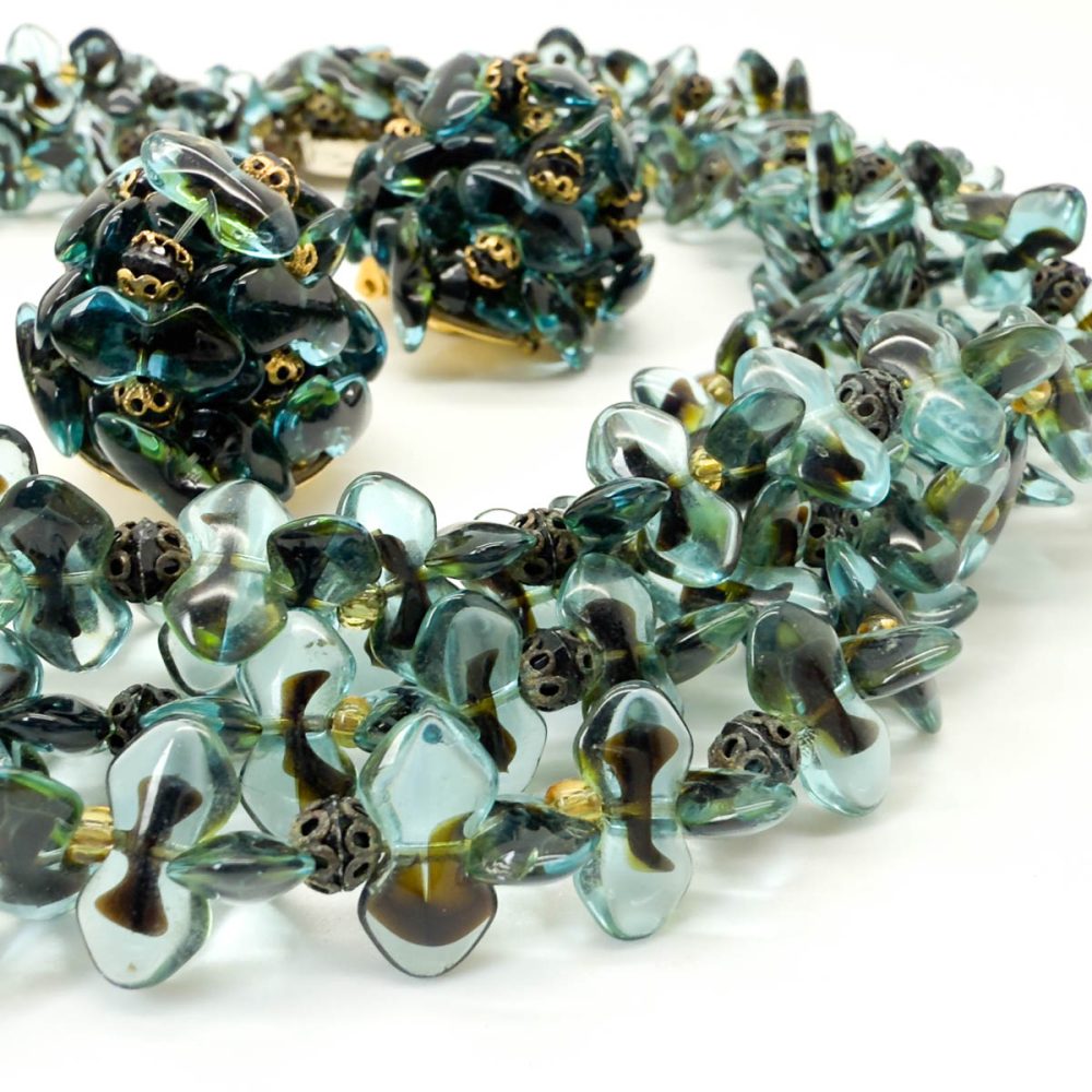 Vintage Christian Dior Teal Necklace and Earring set