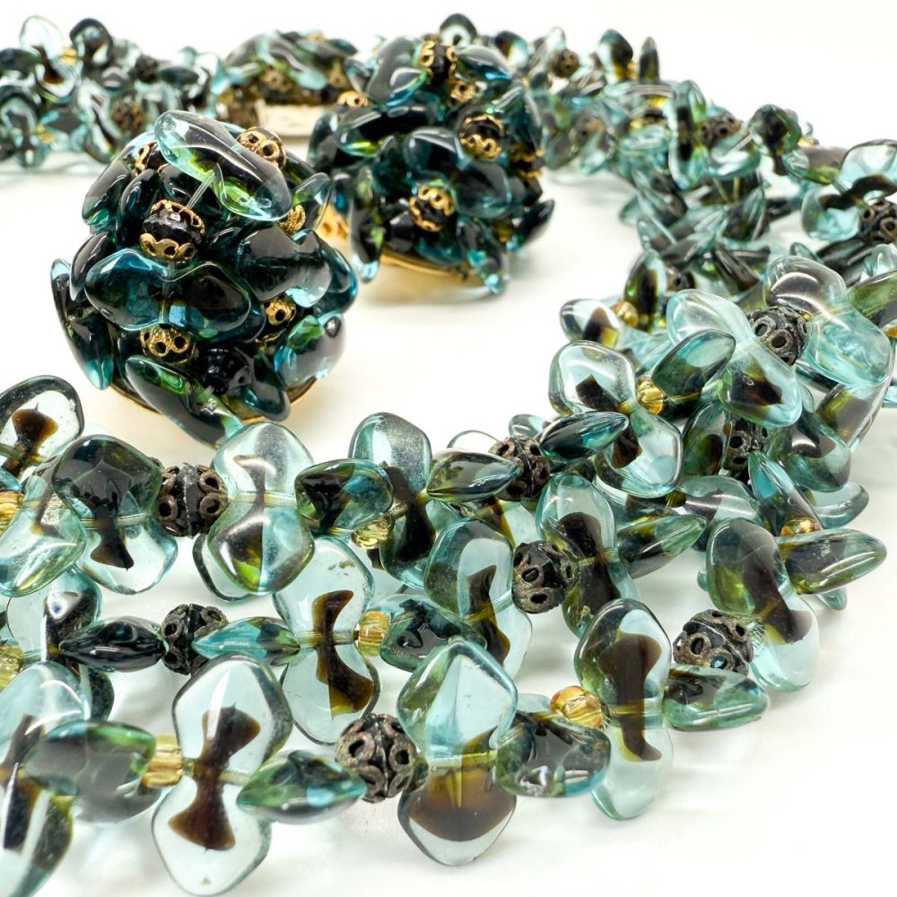 Vintage Christian Dior Teal Necklace and Earring set