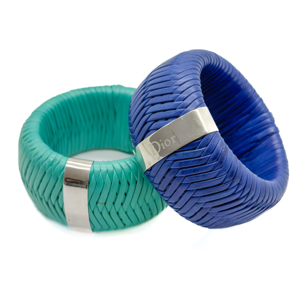 Vintage Christian Dior Leather Bangles