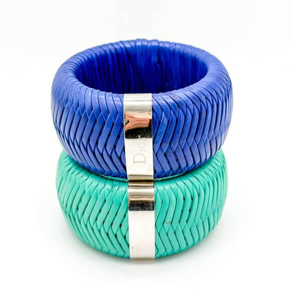 Vintage Christian Dior Leather Bangles