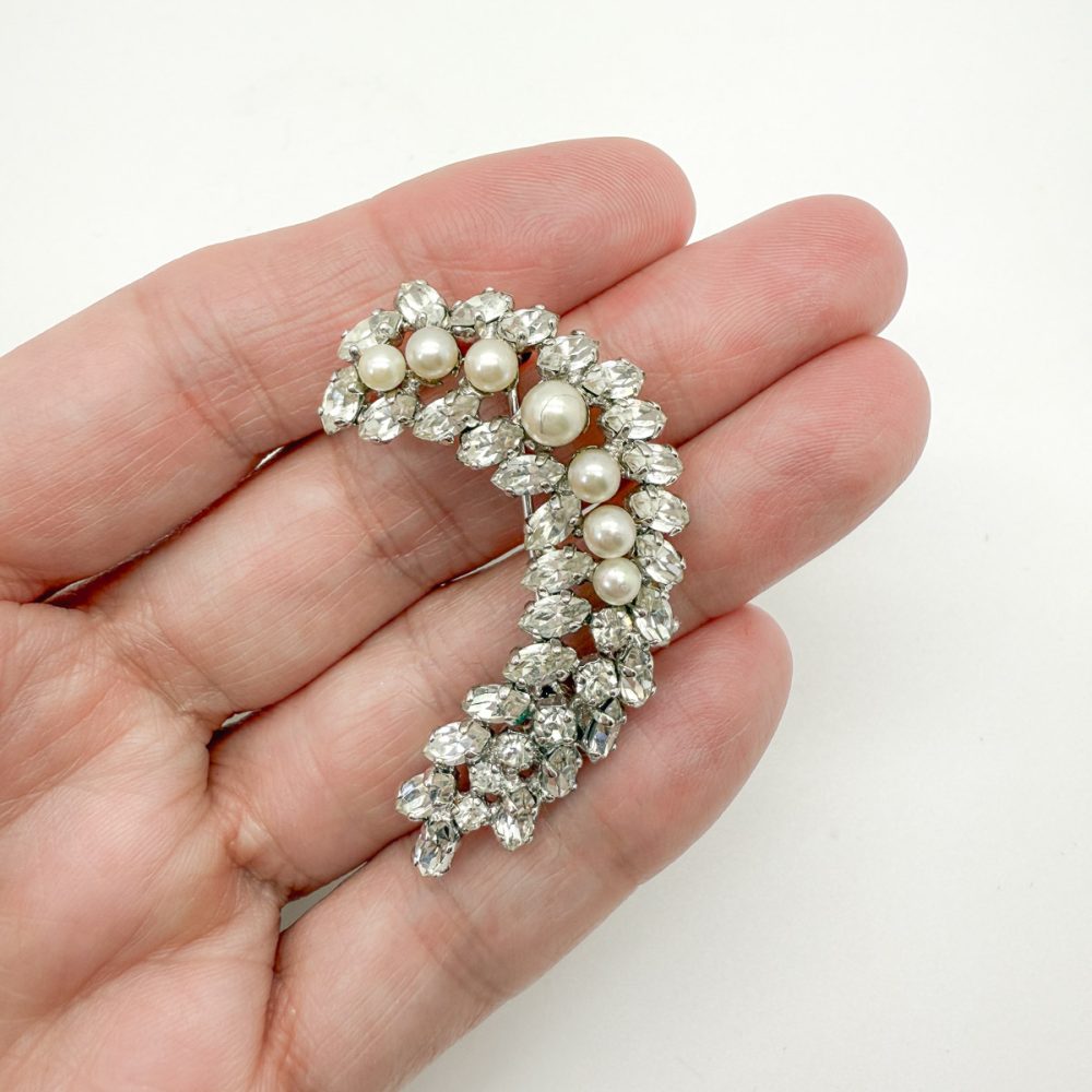 Vintage Dior Crystal Pearl Brooch