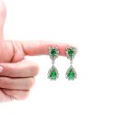 Jennifer Gibson Jewellery Vintage Dior Emerald Drop Earrings 1972 2094 (6) Vintage Dior Emerald Drop Earrings